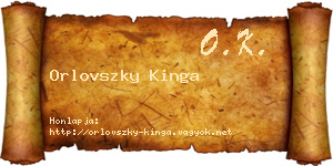 Orlovszky Kinga névjegykártya