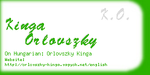 kinga orlovszky business card